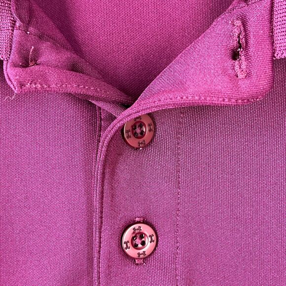 Under Armour Shirt Mens Medium Golf‎ Polo Heatgear Loose Short-Sleeve Purple - Picture 6 of 13